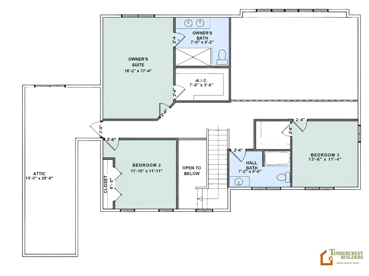 The Magnolia - second floor plan The Magnolia - second floor plan