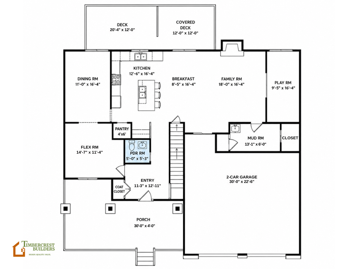 The Tamarack - first floor plan The Tamarack - first floor plan